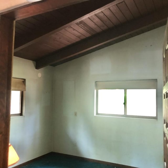 spare room featuring wooden ceiling