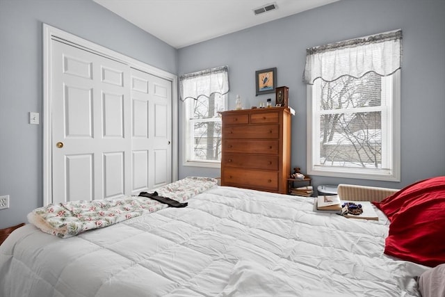 bedroom featuring a closet