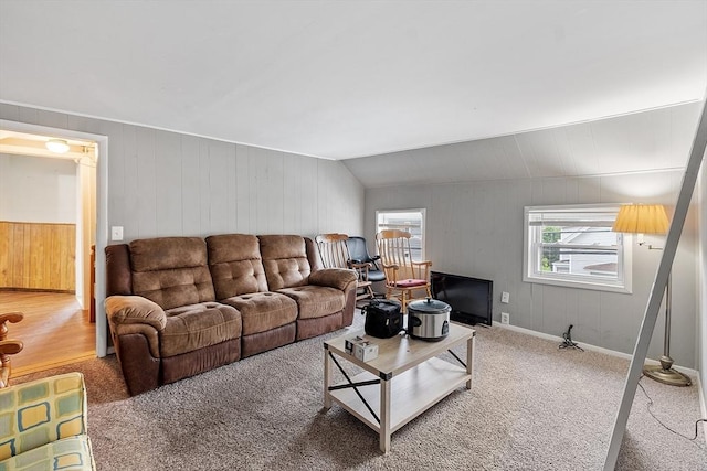 205-207 High St, Fitchburg, MA 01420 - living room with carpet flooring and wooden walls