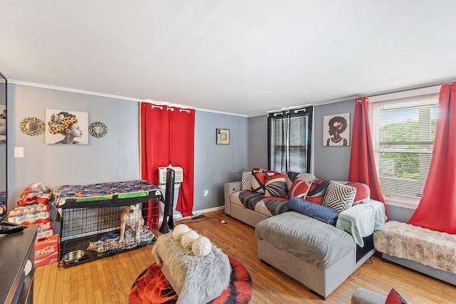 205-207 High St, Fitchburg, MA 01420 - living room with crown molding and wood-type flooring