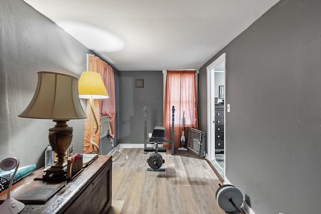 205-207 High St, Fitchburg, MA 01420 - exercise area featuring light wood finished floors