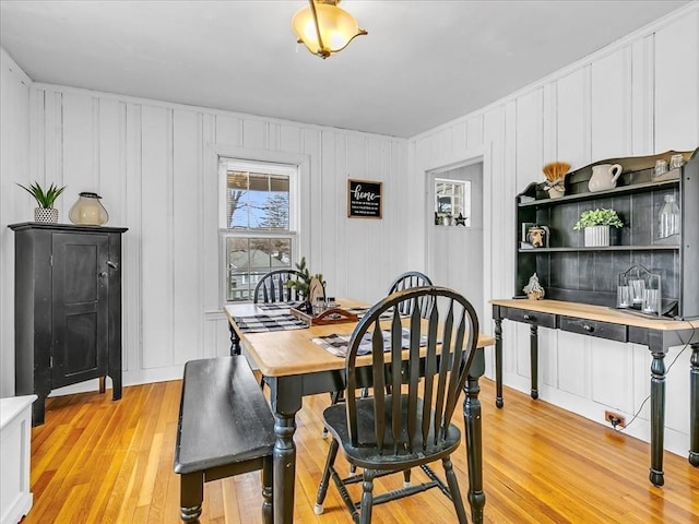 dining room featuring light wood-style flooring