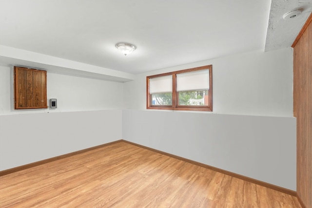 unfurnished room featuring light wood-type flooring