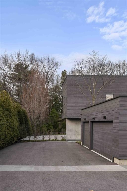garage with driveway