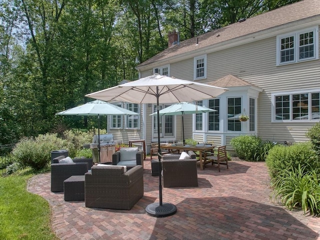 171 Brentwood Cir, North Andover, MA 01845 - view of patio / terrace featuring an outdoor living space, outdoor dining space, and grilling area