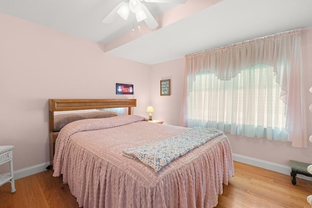 16 Ocean St Unit A, Salisbury, MA 01952 - bedroom with wood finished floors and a ceiling fan
