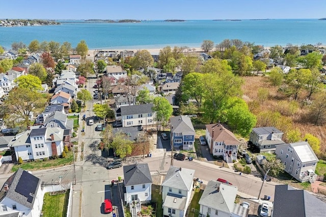 45 Franklin Ave, Quincy, MA 02170 - birds eye view of property with a water view and a residential view