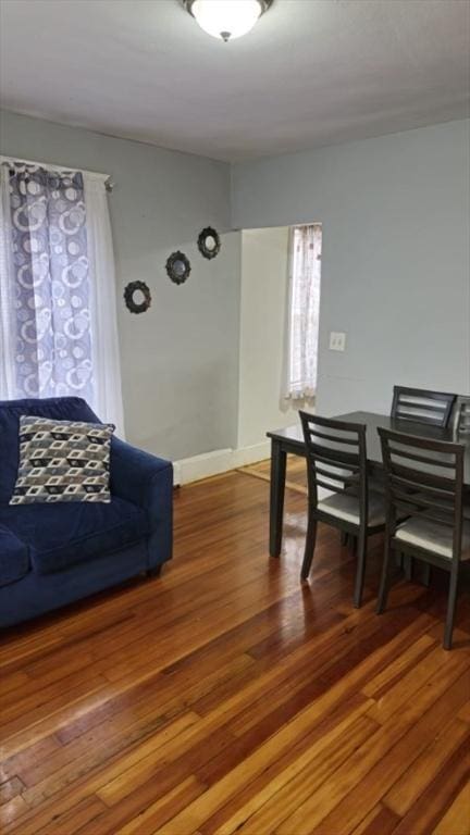 dining room with wood-type flooring