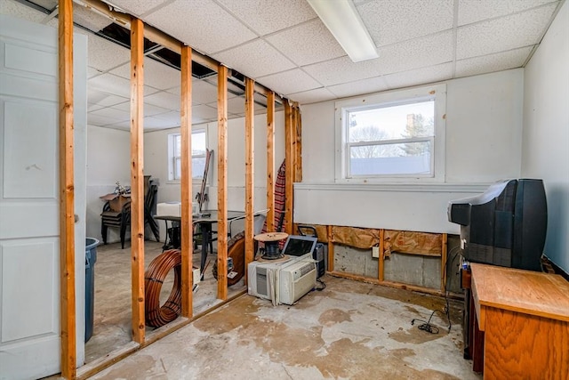 interior space featuring a paneled ceiling