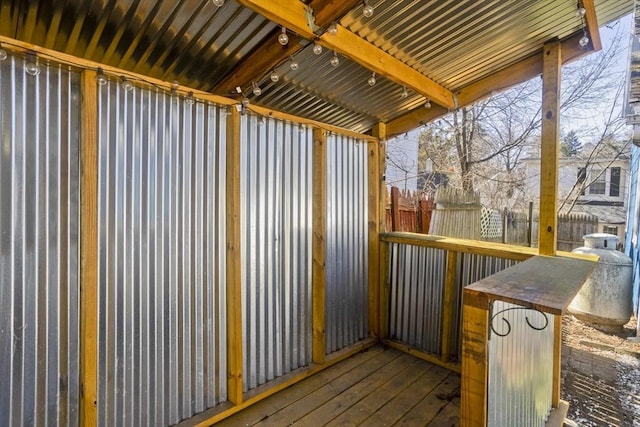 wooden terrace with fence