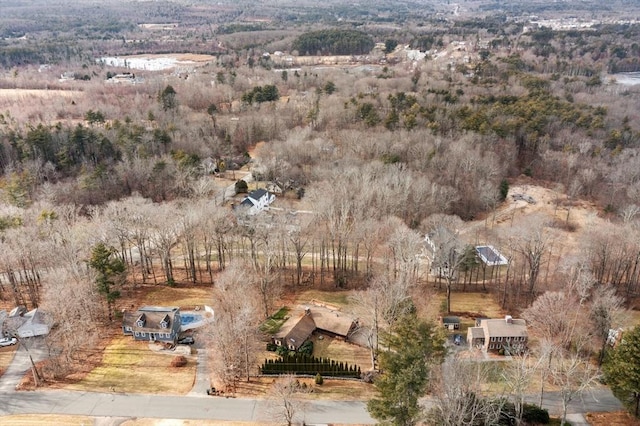 birds eye view of property featuring a rural view