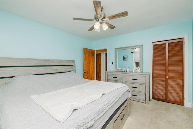 51 Jette St, Swansea, MA 02777 - bedroom featuring a closet, light carpet, and a ceiling fan