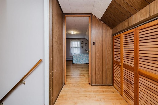 51 Jette St, Swansea, MA 02777 - hallway with lofted ceiling and light wood finished floors