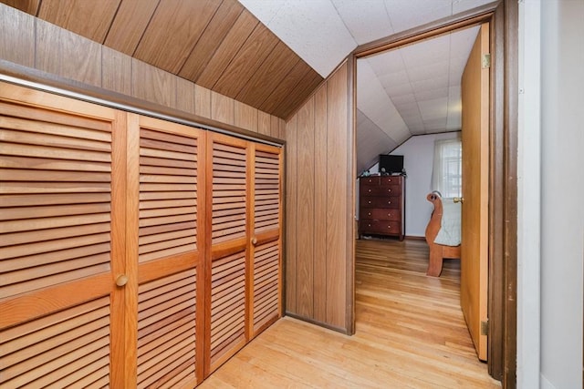 51 Jette St, Swansea, MA 02777 - corridor featuring lofted ceiling and light wood-type flooring
