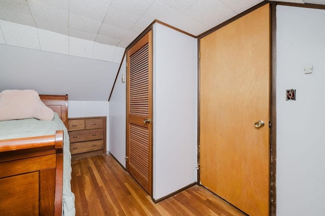 51 Jette St, Swansea, MA 02777 - bedroom with wood finished floors, a closet, and vaulted ceiling
