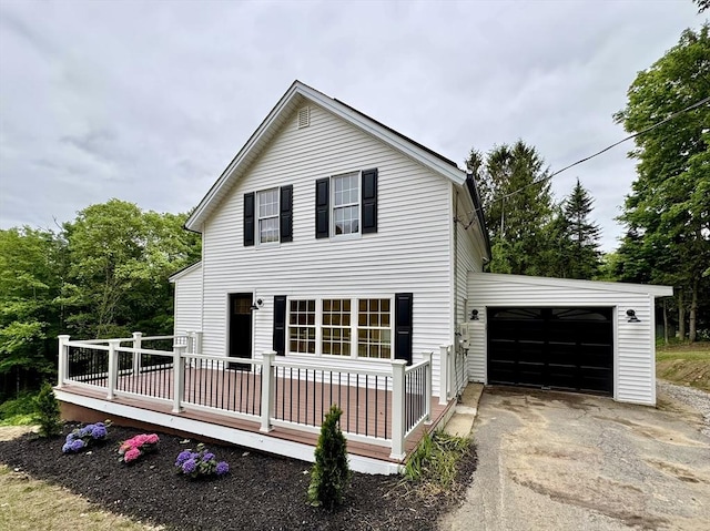 5 Mechanic St, Brookfield, MA 01506 - traditional-style house featuring driveway, a garage, and a wooden deck