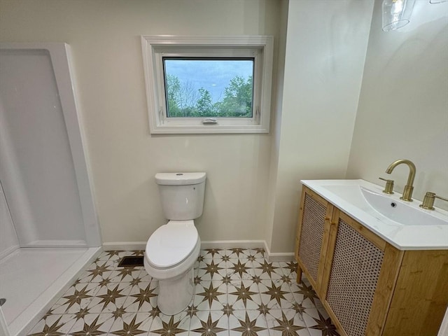 5 Mechanic St, Brookfield, MA 01506 - bathroom featuring toilet, baseboards, vanity, a shower, and tile patterned floors