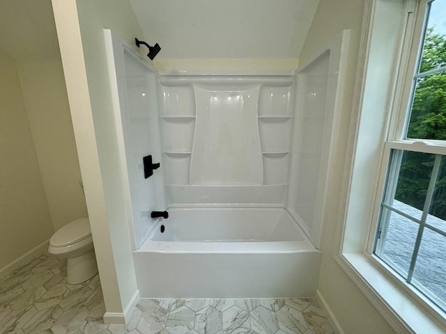 5 Mechanic St, Brookfield, MA 01506 - full bath with baseboards, toilet, bathtub / shower combination, and marble finish floors