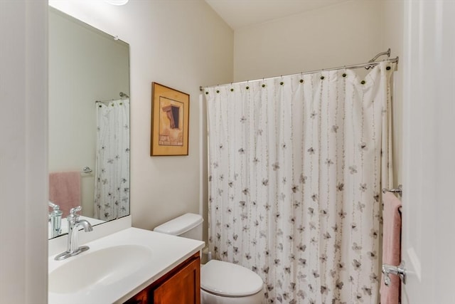 28 Picket Fence, Plymouth, MA 02360 - full bathroom featuring toilet, vanity, and a shower with curtain
