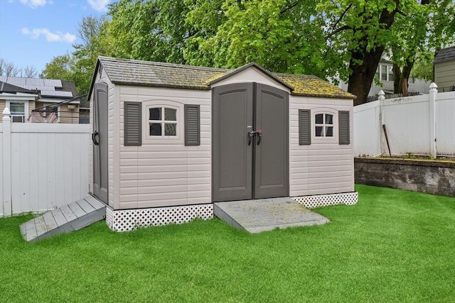 view of shed