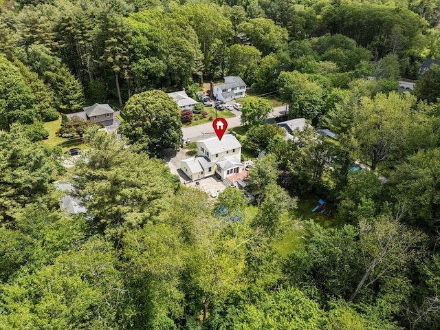 8 Knight Rd, Framingham, MA 01701 - aerial view of property's location with a heavily wooded area