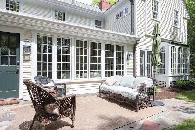 view of patio with an outdoor hangout area