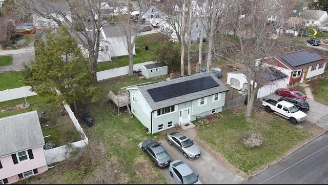 bird's eye view with a residential view
