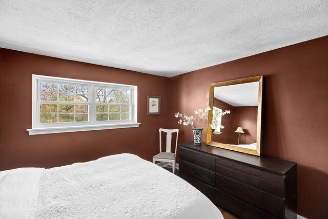 bedroom featuring a textured ceiling