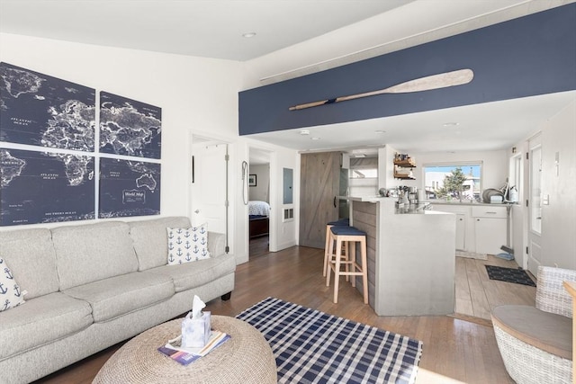 living room with light wood-style flooring