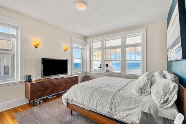 bedroom with hardwood / wood-style floors