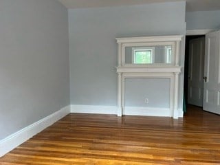 spare room with wood-type flooring