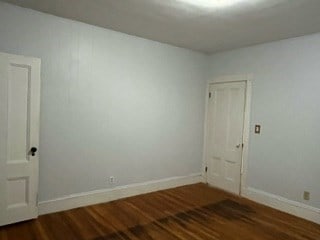 empty room featuring dark hardwood / wood-style floors