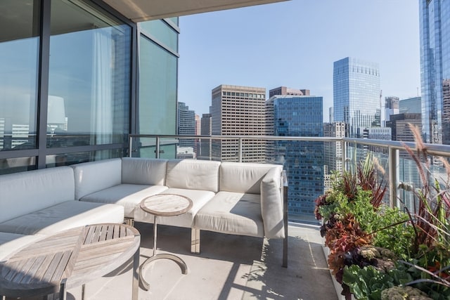 balcony with an outdoor hangout area