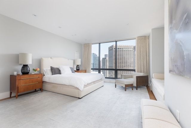 bedroom with expansive windows