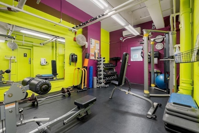 111 Perkins St Unit 42, Boston, MA 02130 - workout area with a garage and an AC wall unit