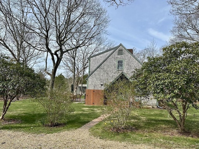 32 Machipscat Trl, West Tisbury, MA 02575 - view of property exterior with a yard