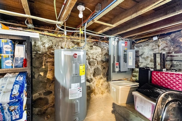 78 Conserve Ave, Westport, MA 02790 - utility room with electric water heater and electric panel