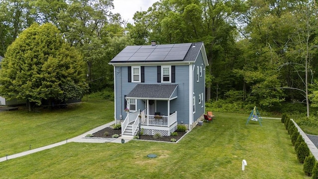 78 Conserve Ave, Westport, MA 02790 - view of outbuilding with solar panels and a porch