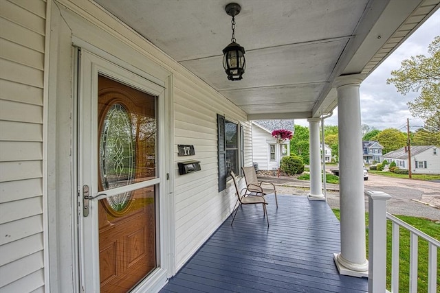 deck with a porch
