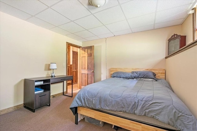 9 Oak Hill Rd, Mendon, MA 01756 - carpeted bedroom featuring a drop ceiling