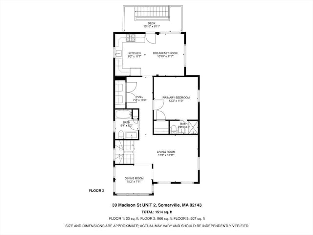 39 Madison St Unit 2, Somerville, MA 02143 - view of floor plan / room layout