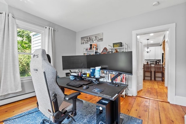 12 Russell St, Amesbury, MA 01913 - office space with wood-type flooring and a baseboard heating unit