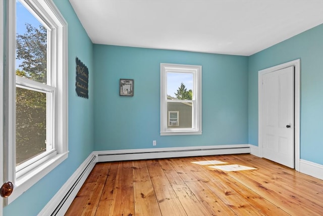12 Russell St, Amesbury, MA 01913 - unfurnished room with a baseboard radiator and hardwood / wood-style floors
