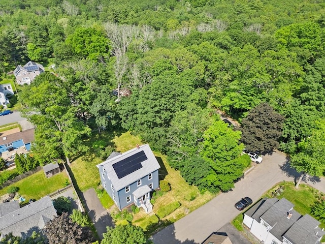 12 Russell St, Amesbury, MA 01913 - aerial view of property and surrounding area with a forest and nearby suburban area