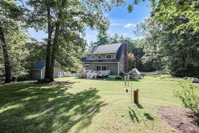 exterior space featuring a wooden deck