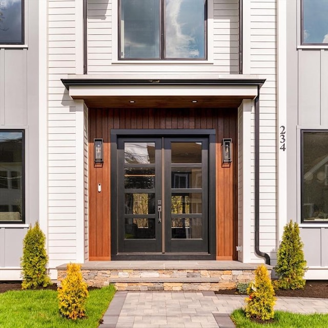 234 Valley Rd, Needham, MA 02492 - view of exterior entry with french doors