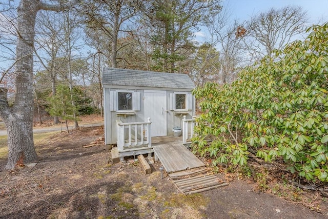 view of shed