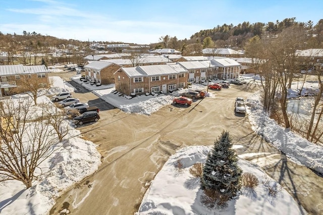 view of snowy aerial view