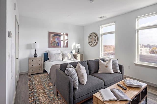 bedroom featuring hardwood / wood-style flooring