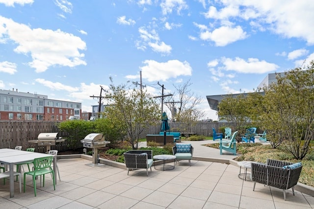 view of patio / terrace with a grill and an outdoor hangout area